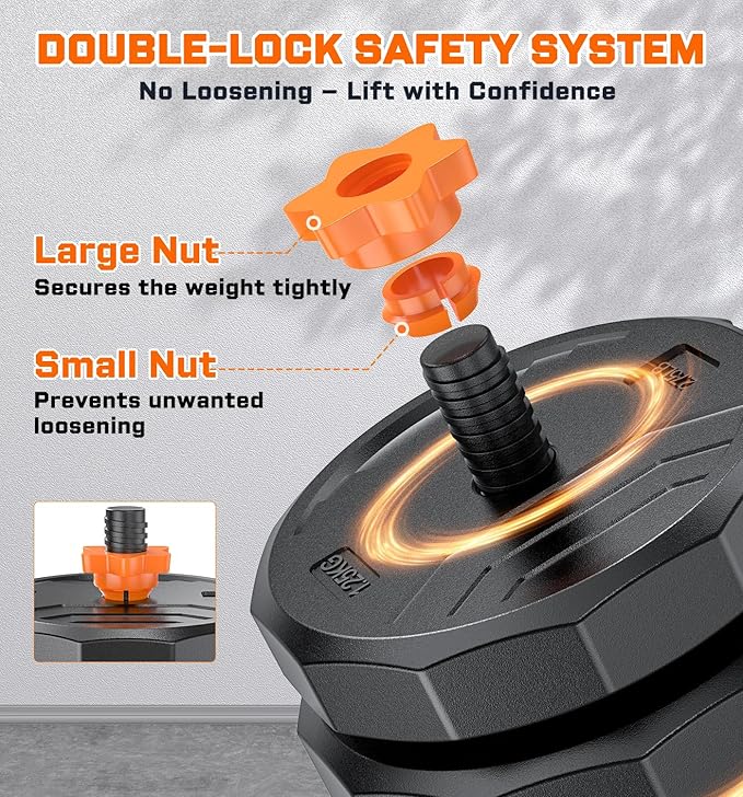 5-in-1 Adjustable Dumbbell Set, 33/44/66/88lbs Free Weights Set with Connector, Used as Kettlebells, Barbell, Push up Stand, Standard 1" Plates, Fitness Exercises for Home Gym Suitable Women/Men