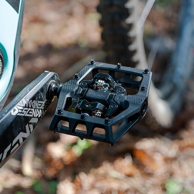 Funn Ripper2 Mountain Bike Clipless Pedals, Compatible with SPD Cleats, 9/16" CrMo Axle Bicycle Pedals