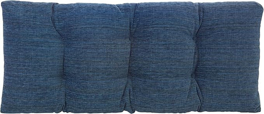 Klear Vu Corner Nook or Piano Seat Omega Non-Slip Tufted Bench Cushion for Indoor Furniture, Entryway Storage, Bay Window, 33 Inches, 10 Blue