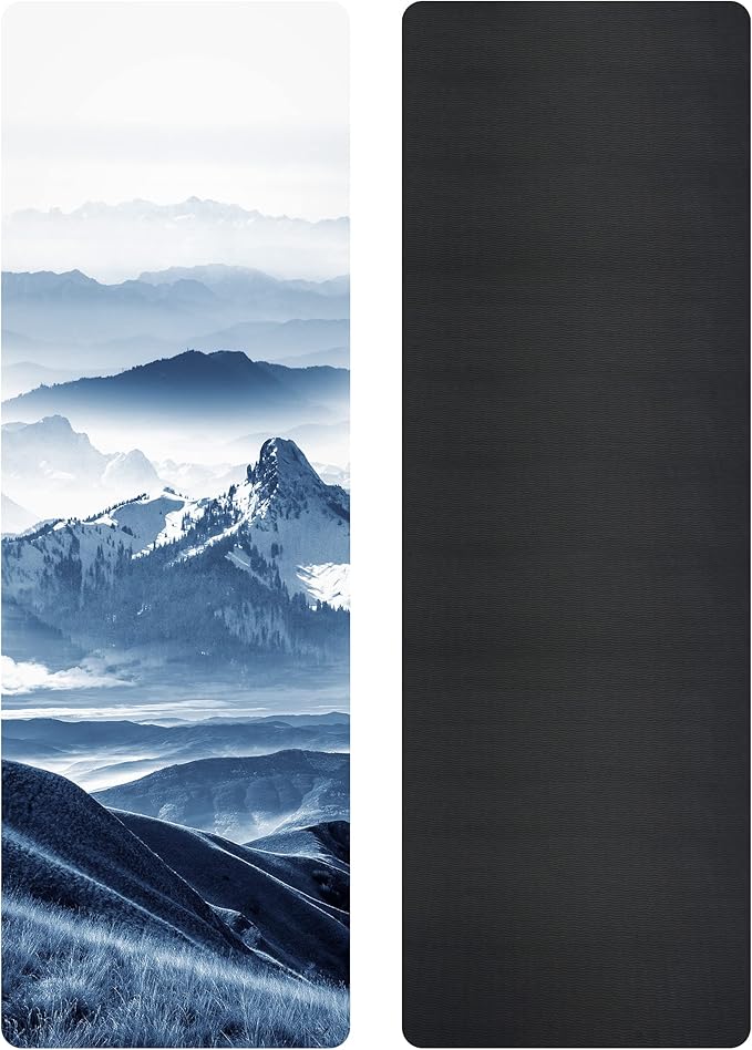 Non Slip Yoga Mat TPE Workout Mat for Men Women, Thick Workout Mat with Carrying Strap, Fitness Mats for Exercise, Yoga, Fitness, Pilates, Floor Workouts (72" x 24" x 6mm)