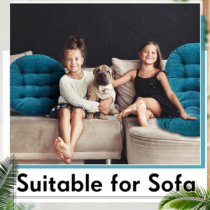 Jerify Floor Pillow Cushions 22 x 22 Inch Round Square Large Meditation Floor Pillow for Classroom Adult Meditation Picnic Party Cushion for Seating Gift Christmas(Round,Aquamarine,4 Pcs)