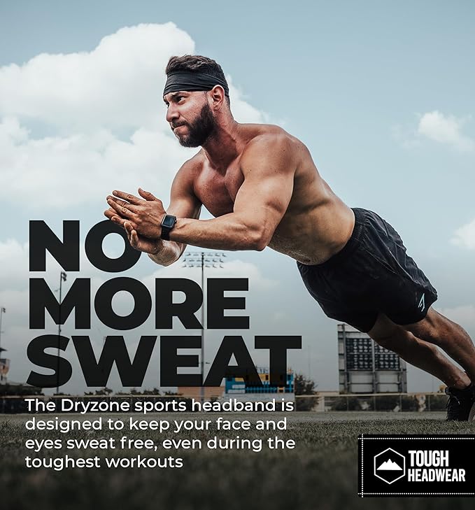 Tough Headwear Sport Headbands for Men - Workout Headbands for Women - Running Headband -Tennis Athletic Sweatband