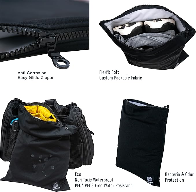 Waterproof Sweaty Clothes Bag Antimicrobial Wet Dry Pouch Inhibits Bacteria & Smelly Odor from Dirty Sport Laundry & Swimsuits for Fresh Gym Bag & Travel Luggage 14.5 X 17 inch Eco Made In USA