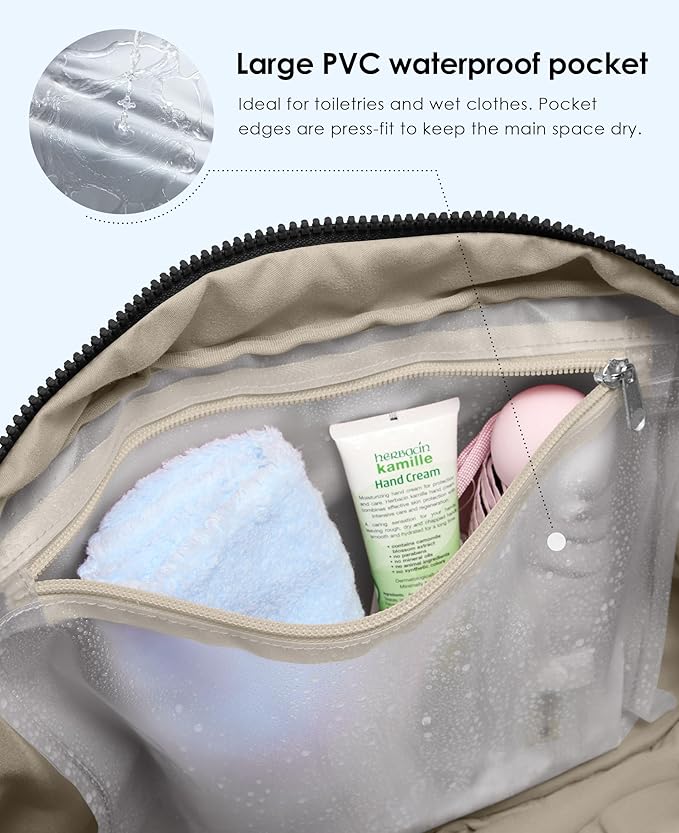 Gym Bag for Women, Travel Duffle Bags with Wet Pocket, Lightweight Carry on Bag Overnight Weekender Duffel Bag, Water Resistant (Black)