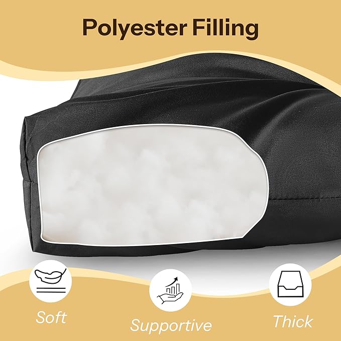 Waterproof Outdoor Bench Cushion 49"X20"X4" Comfortable Outdoor Chair Cushions Tufted Garden Bench Pad UV Resistant and Fade Resistant (1, Black)