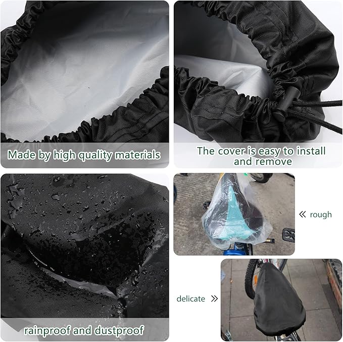 New Bicycle Seat Cushion Waterproof UV Protection Unisex for Gym Bike Mountain Bike Road Bike with Protective Lock Durable Rain Dustproof Cover