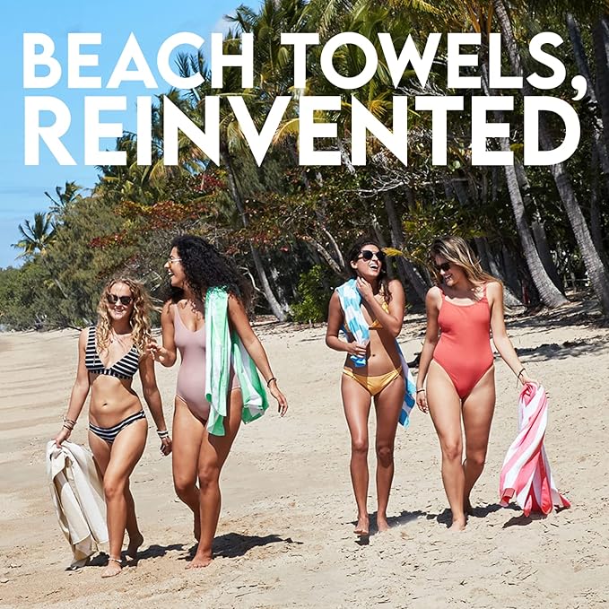 Dock & Bay Beach Towel - Quick Dry, Sand Free - Compact, Lightweight - 100% Recycled - Includes Bag - Cabana Light - Goa Grey - Extra Large (200x90cm, 78x35)