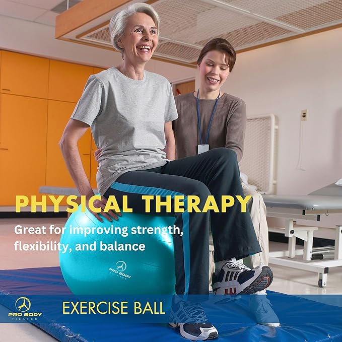 ProBody Pilates Yoga Ball - Exercise Balls, Various Sizes, for Stability, Pregnancy, Workout & Physical Therapy