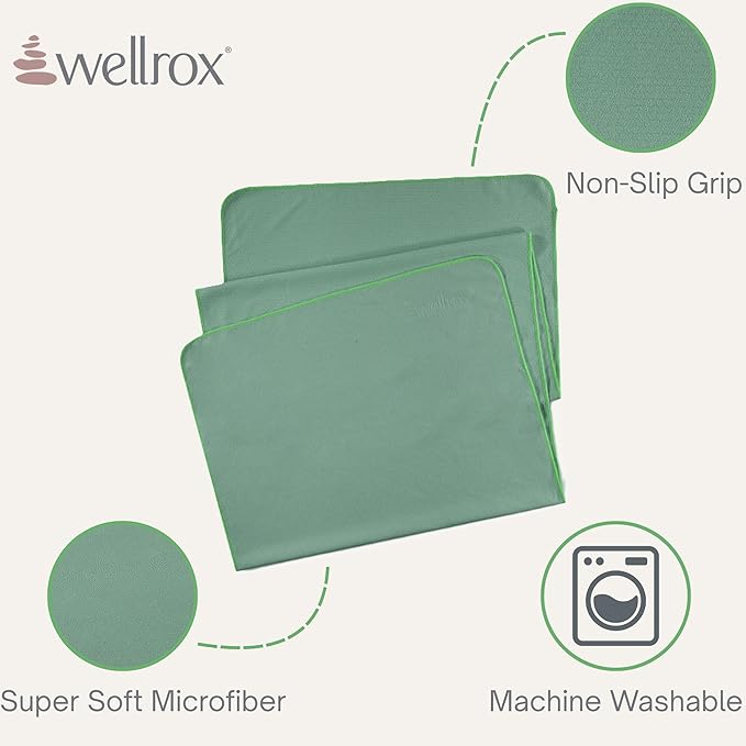 Yoga Mat Towel Non Slip - Ultra Absorbent Super Soft Microfiber Hot Yoga Towel Non Slip for Pilates & Fitness (74” x 26”, Green)