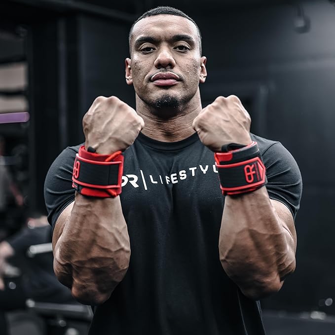 Heavy Duty Premium Wrist Wraps, More Elasticity, Reinforced Stitching, Extra Wide Strap, Strong Thumb Loop, Larry Wheels Weightlifting Wraps