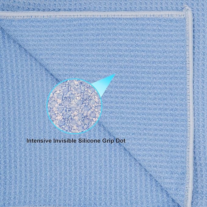 Hot Yoga Towel with Dense Silicone Grip Dot, 72'' x 25'' Stickyfiber Yoga Mat Full Cover Non Slip, Absorbent Sweat, Anti-Slip Yoga Mat Towel for Bikram,Pilates,Exercise,Fitness with a Sweat Towel