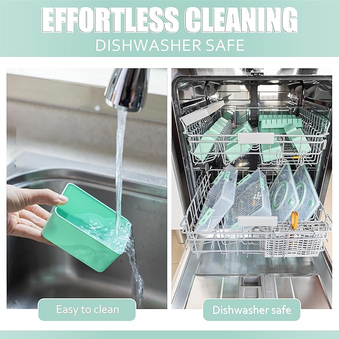 Stackable Snackle Box Container with 2 Lids - BPA-Free Snackle box Organizer, Dishwasher & Microwave Safe Reusable Snacklebox for Veggies, Fruits, Charcuterie, Snacks (Green, 2 Pack)