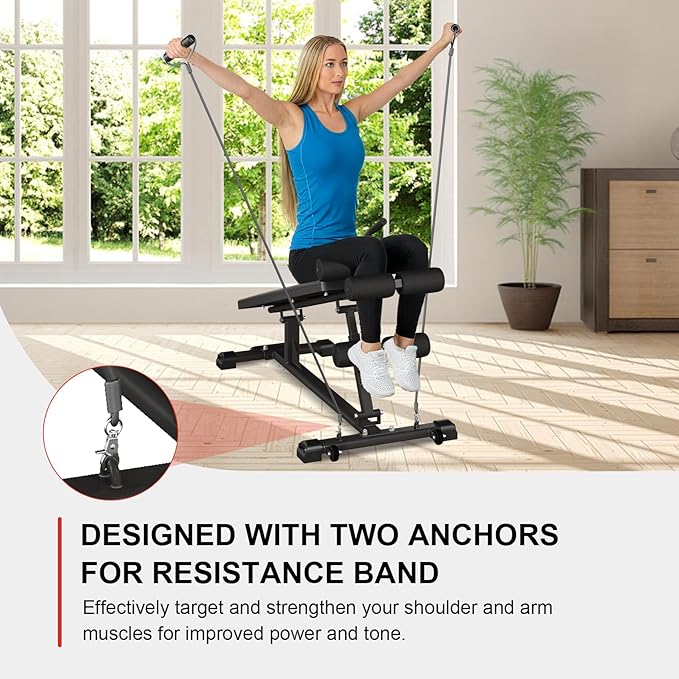 Sit-Up Bench for Core Workouts and Decline Bench Press, Adjustable Weight Bench with Reverse Crunch Handle, Abdominal Workout and Bulgarian Split Squat Equipment