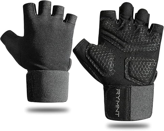 Workout Gloves with Wrist Wrap Support, Weight Lifting Gloves with Full Palm Protection & Extra Grip for Men Women Gym Exercise, Fitness, Weightlifting, Pull ups