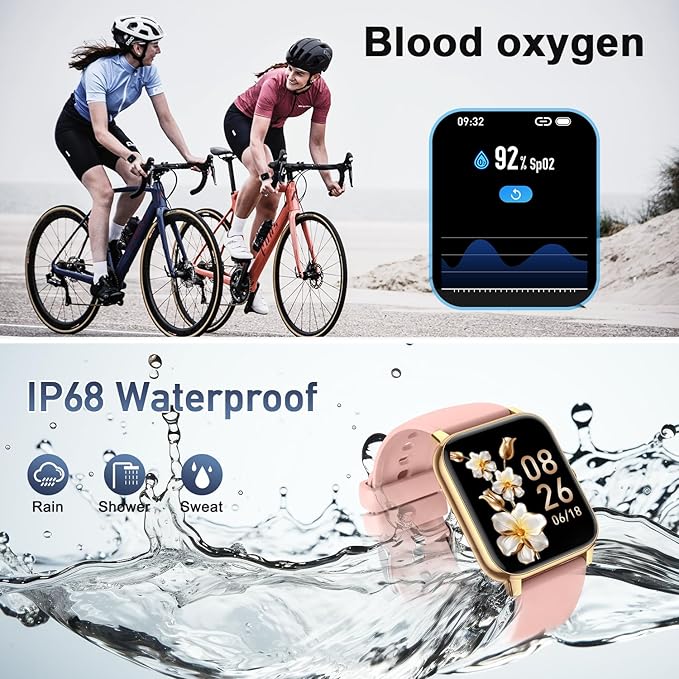 Smart Watch for Women Fitness Tracker: Smart Watches for Women Digital Mens Watches Make/Answer Call Waterproof Running Smartwatch Android Phone iPhone Samsung Compatible Heart Rate Monitor