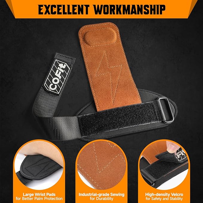 COFIT Wrist Straps for Weightlifting, Workout Wrist Wraps with Dual-Layer Oxford Leather, Enhanced Grip for Optimal Hand and Wrist Protection, Gym Lifting Straps for Deadlift and Powerlifting