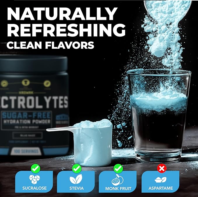 HRDWRK Electrolytes Powder with Magnesium, Potassium - Sugar Free Electrolytes Boost Endurance and Reduce Fatigue with This Electrolytes Supplement - Maximum Hydration - Keto Friendly