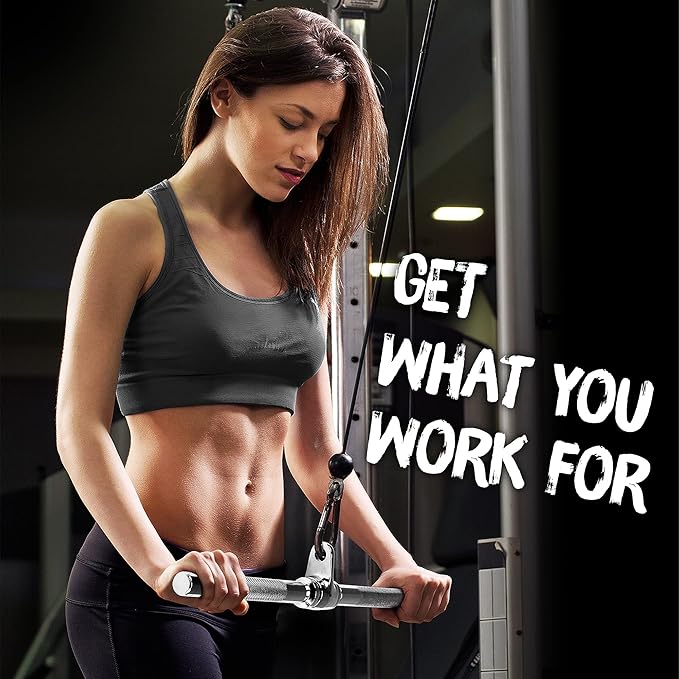 Yes4All Cable Machine Attachment, Row Handles, Tricep Rope, Straight Bar, V Bar, LAT Pulldown Accessories Load 880 LB for Home Gym