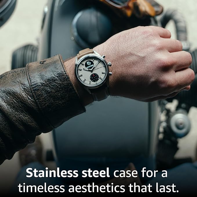 pininfarina Hybrid Sintesi Smart Watch, Heart Rate Monitoring, Fitness Tracker, Genuine Leather Strap, Sleep Monitoring, GPS Tracker, 30-Day Battery Life, Android & Apple Compatible