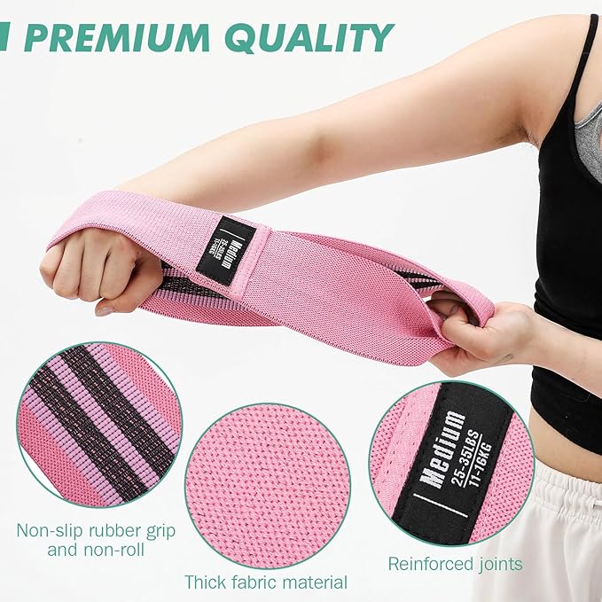 Shappy 18 Pcs Resistance Bands for Working Out Non-Slip Fabric Elastic Exercise Bands for Women Men 3 Set of Stretch Exercise Workout Supplies for Hip Legs Thigh Glutes for Yoga Starter Set Pilates
