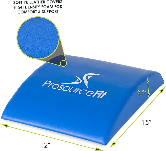 ProsourceFit Abdominal AB Mat 15" x 12" High Density Core Trainer, Black/Yellow