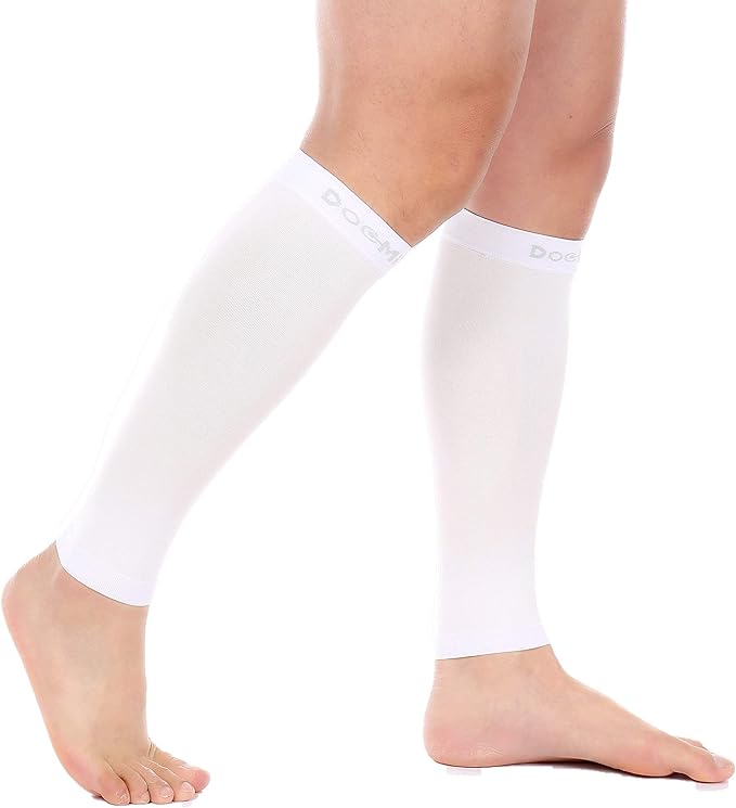 Doc Miller Compression Calf Sleeve for Men & Women, Premium Medical Grade, 15-20mmHg Graduated Support for Running, Calf Tear, Shin Splints, Knee High, Calf Sleeves, 1 Pair