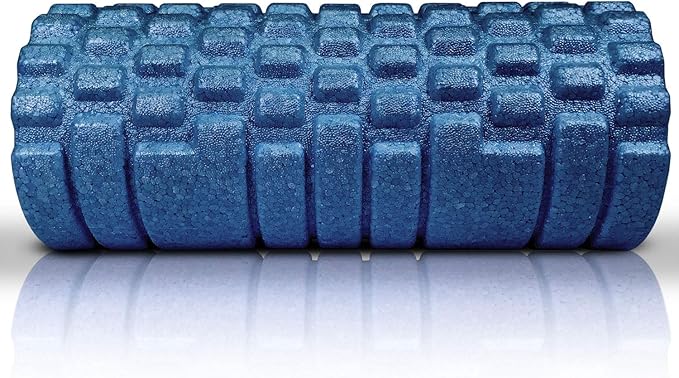 High Density Foam Roller Massager for Deep Tissue Massage of The Back and Leg Muscles - Self Myofascial Release of Painful Trigger Point Muscle Adhesions - 13" Blue
