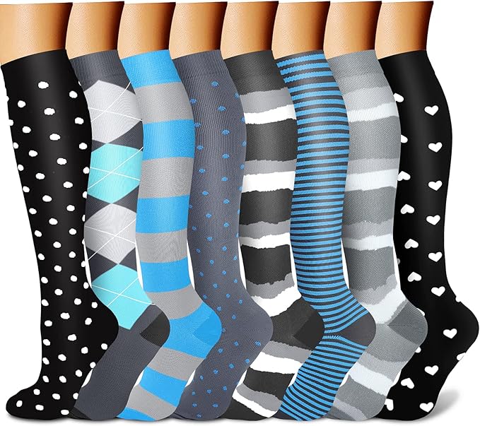 Compression Socks for Women & Men 15-20 mmHg, Best for Medical, Nursing, Running, Athletic, Varicose Veins, Travel