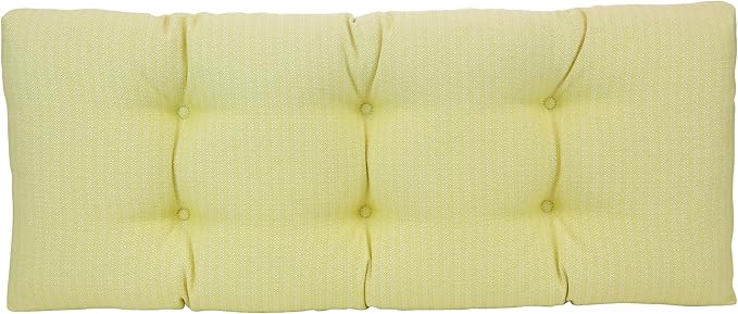 Klear Vu Corner Nook or Piano Seat Omega Non-Slip Tufted Bench Cushion for Indoor Furniture, Entryway Storage, Bay Window, 33 Inches, 15 Yellow