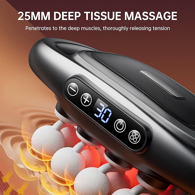 16-Head Massage Gun Set, for Neck, Back, Shoulder, Leg and Full Body Muscle Recovery, Quiet Handheld, Pistola De Masajes Musculares (Black)