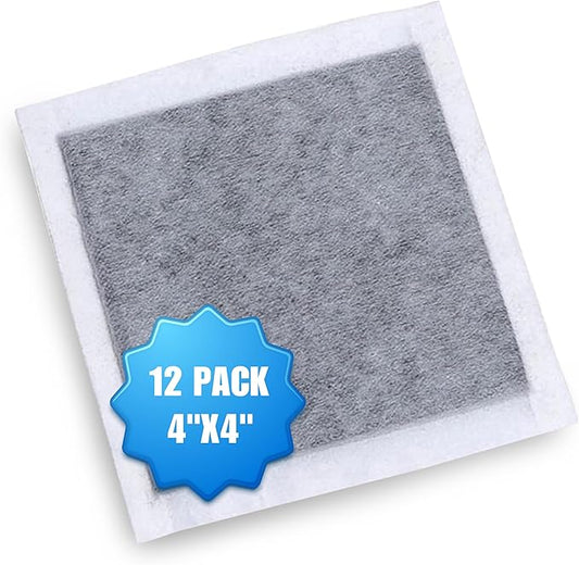 SMELLRID Activated Charcoal Odor Absorbent Pads – 12 Unscented Adhesive (4"x4") Charcoal Pads for Body Odor, Shoes, Underwear & On-the-Go Odor Eliminator