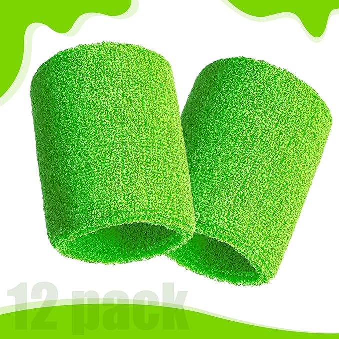 12 Pack Sweatbands Sports Wristband Cotton Sweat Band for Men and Women, Good for Tennis, Basketball, Running, Gym, Working Out