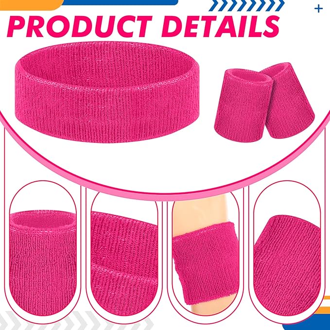 Hillban 4 Set 80s Leg Warmer Workout Set Women Men Neon Headband Rainbow Wristband Outfit Halloween 80s 90s Accessories