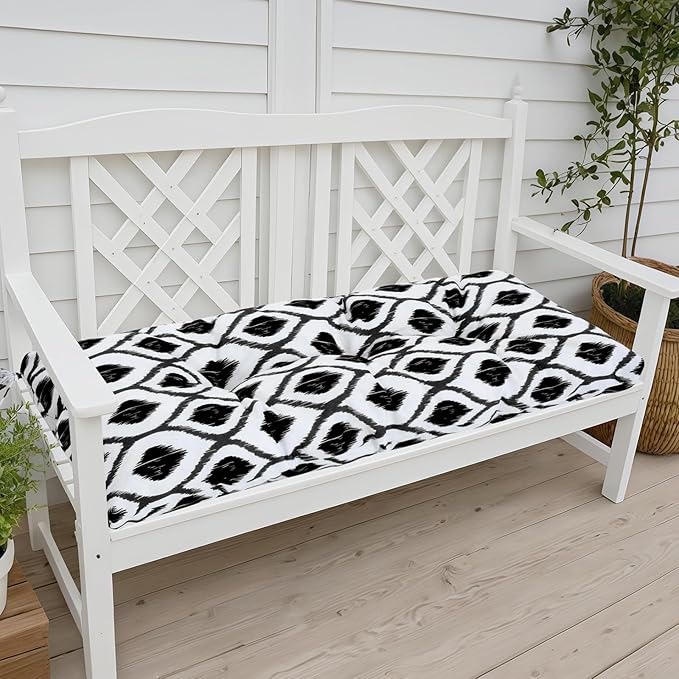 Outdoor Bench Cushion Waterproof, Tufted Bench Seat Cushion 36 x 15 Inch, Patio Wicker Indoor Seat Pads for Outside Garden Patio Balcony