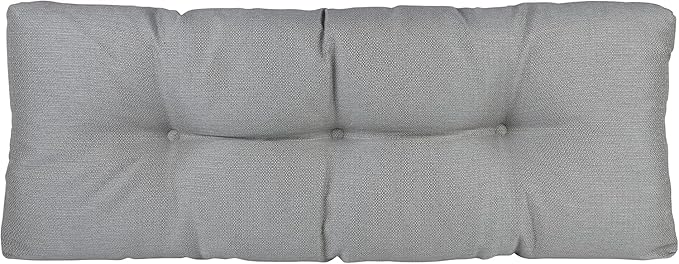 Klear Vu The Gripper Omega Non-Slip Tufted Bench Cushion for Indoor Furniture, Assembled in USA, Entryway Storage, Bay Window, Corner Nook or Piano Seat, 35 Inches, Solid Gray