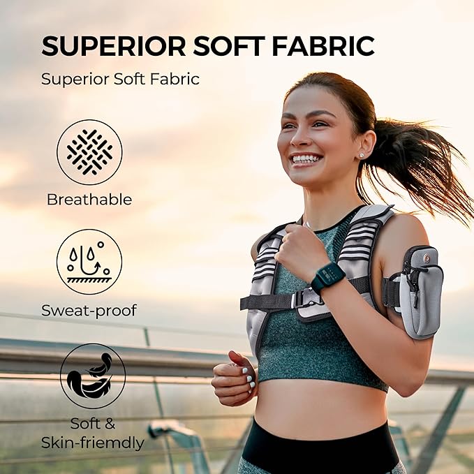 PACEARTH Weighted Vest,4lb/6lb/10lb/12lb/16lb/20lb/25lb/30lb Weight Vest with Reflective Stripe, Body Weight Vests Adjustable for Men, Women Workout, Strength Training, Running, Walking, Jogging