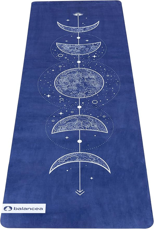 Yoga Mat 5mm Non Slip Suede & TPE - Eco-Friendly Fitness & Exercise Mat for Home Gym, Pilates, Gaiam, Hot Yoga, and Meditation - Lightweight Durable 72 x 24 inch Workout Mat for Women & Men