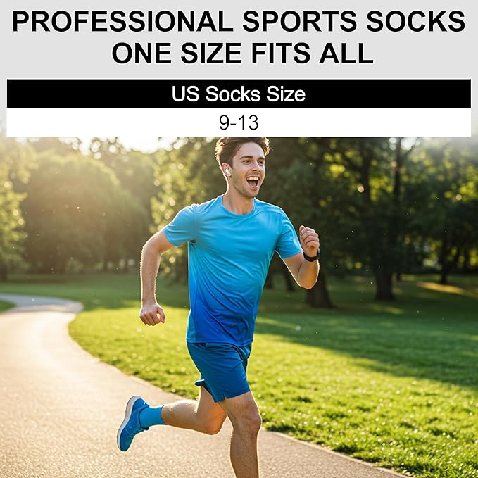 HUSO Compression Ankle Running Socks: Athletic Socks for Men Women with Cushion,Work Hiking Basketball Sport Socks 3 Pairs