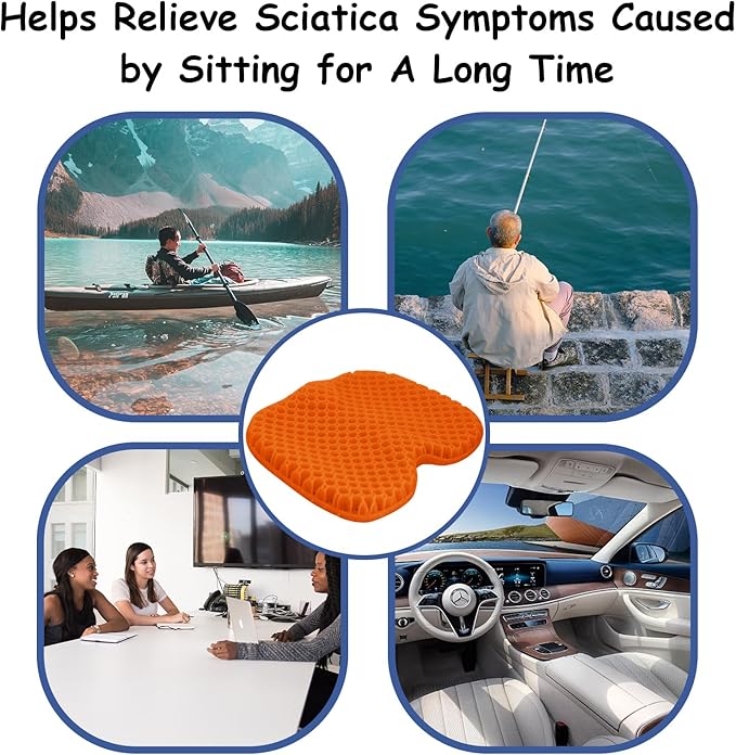 NEW-Vi Anti-Slip Kayak Seat Cushion - Waterproof Thicken Gel Boat Kayak Canoe Rowing Stadium Pad for Sit in Kayak Chair Kayak Accessories Equipment Gear for Fishing Kayak