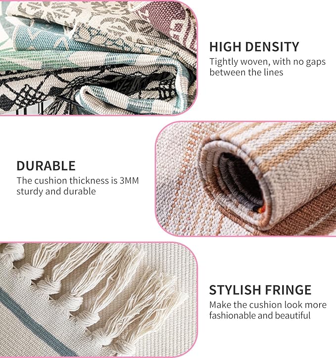 Cifupy Handmade Organic Yoga Mat made with Organic Cotton Yoga Mat - Non Slip Hand-Woven Foldable Yoga Rug Provides Excellent Comfort, Traction & Support for Indoor & Outdoor Use - 24 x 72 Inches