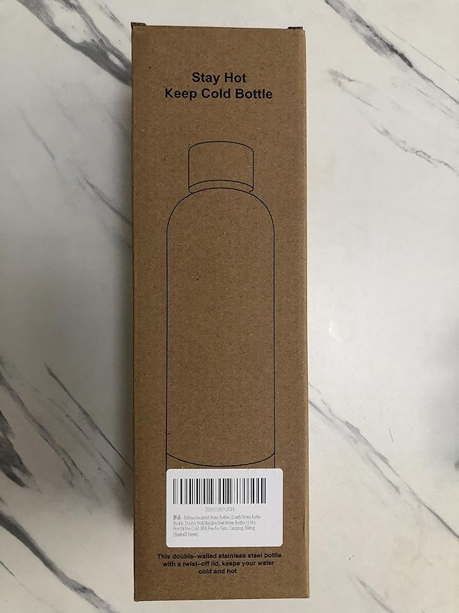 Slim Insulated Water Bottles for Travel 32oz with Clip, Double Wall Vacuum Stainless Steel Water Bottle Keeps Drinks Cold 24 Hrs/Hot 12 Hrs, 100% Leakproof, BPA Free(Emerald Green)