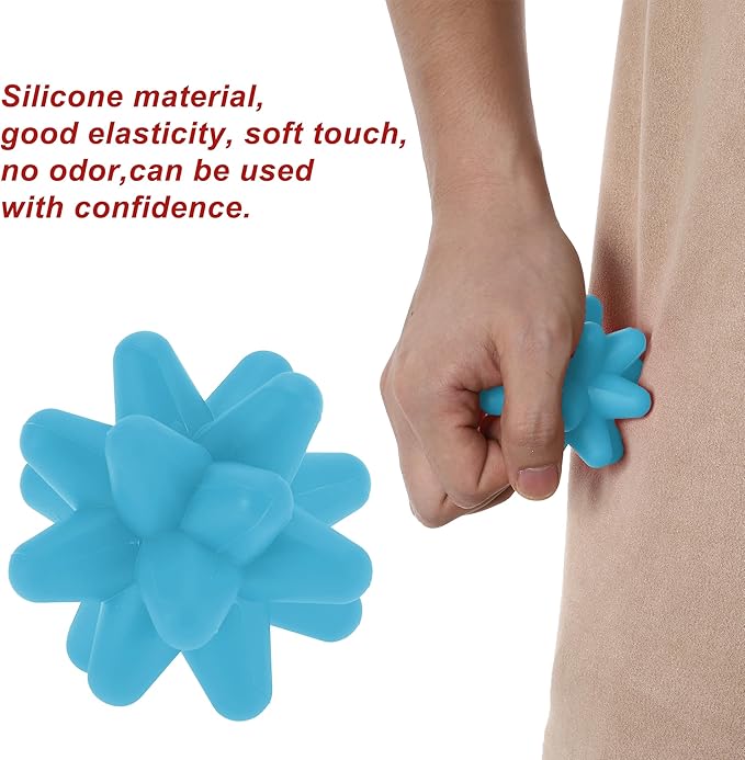 VOCOSTE Silicone Massage Ball, Fascia Massage Ball Tool for Trigger Point Pain Release, Foot Acupoint Trigger, Myofascial Massager for Exercise, Blue