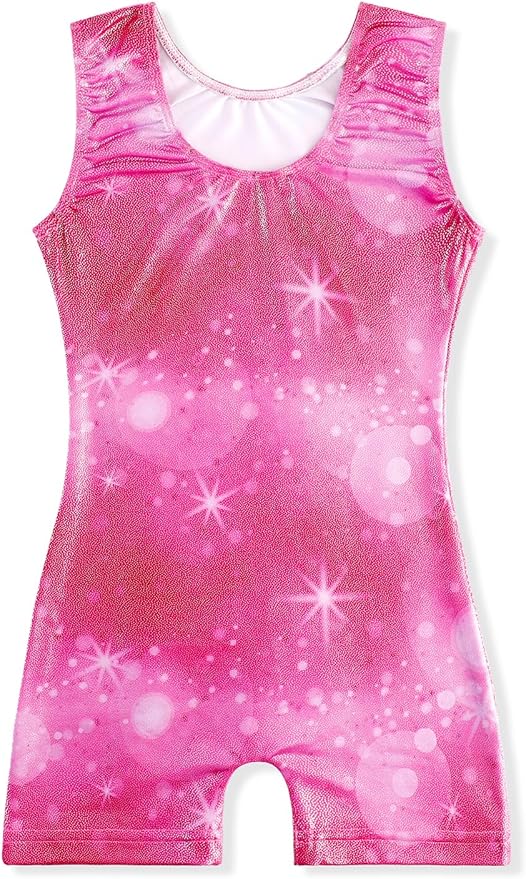 EQSJIU Leotards for Girls Gymnastics Sleeveless Sparkly Toddler Tumbling Outfits Dance Clothes Biketards for Kids 1-10 Years