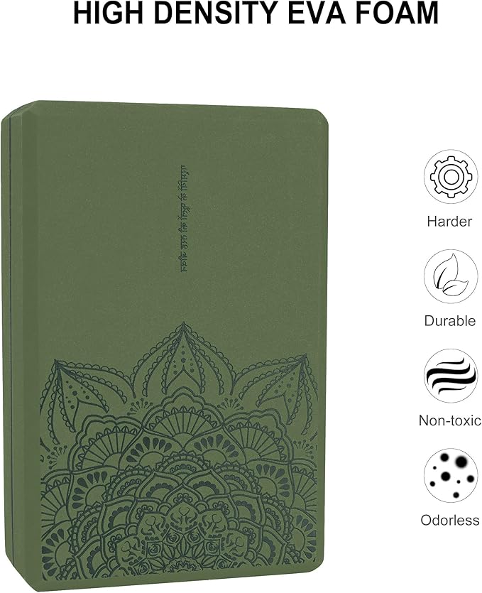 nuveti Yoga Blocks Set of 2, High Density Yoga Brick Foam Blocks to Improve Strength, Flexibility and Balance Brick Foam Blocks