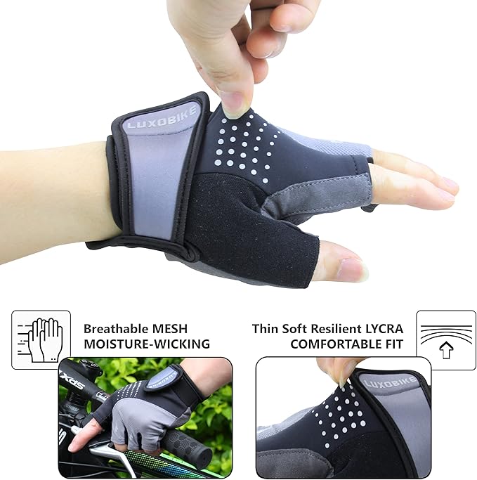 Cycling Gloves Mountain Bike for Men – Shock Absorbing SBR Gel Padded – Anti Slip Palm – Ultra Breathable – Specialized for Mens Bicycling, Biking, MTB Biker, Road Bicycle Riding