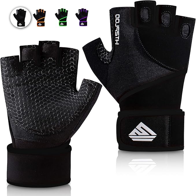 Workout Gloves Gym Gloves Weight Lifting Gloves for Men Women with Full Palm Pad,Strong Wrist Wraps Support,Enhanced Grip,for Fitness,Training,Weightlifting,Exercise