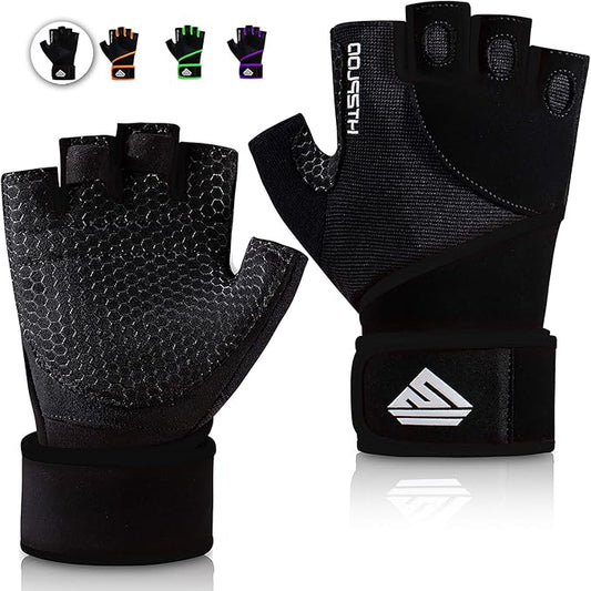 Workout Gloves Gym Gloves Weight Lifting Gloves for Men Women with Full Palm Pad,Strong Wrist Wraps Support,Enhanced Grip,for Fitness,Training,Weightlifting,Exercise