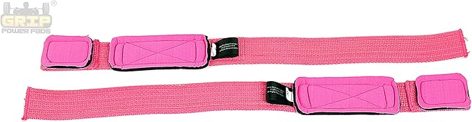 Heavy Duty Lifting Straps Neoprene Padded 1 Pair Wrist Wraps & Rubbery Grip Support Straps with Cotton Coated Rubber on One Side