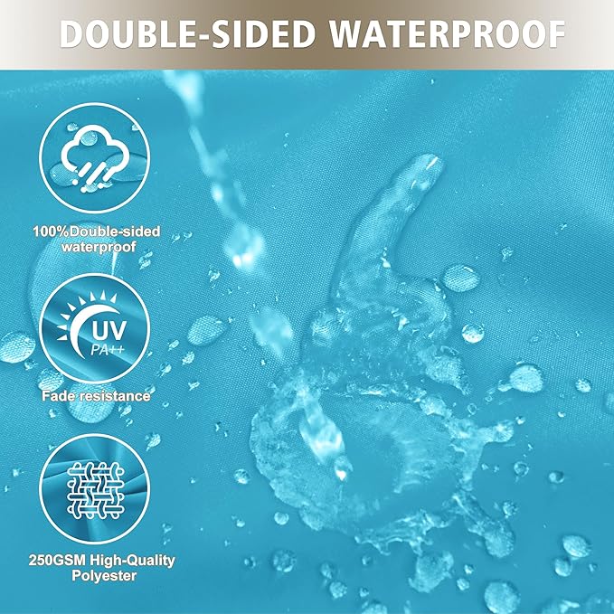 Outdoor Bench Cushion Waterproof 59"x18" – Fade-Resistant Patio Furniture Cushion with Ties for Loveseat, Porch Swing or Indoor Bench Replacement, Teal