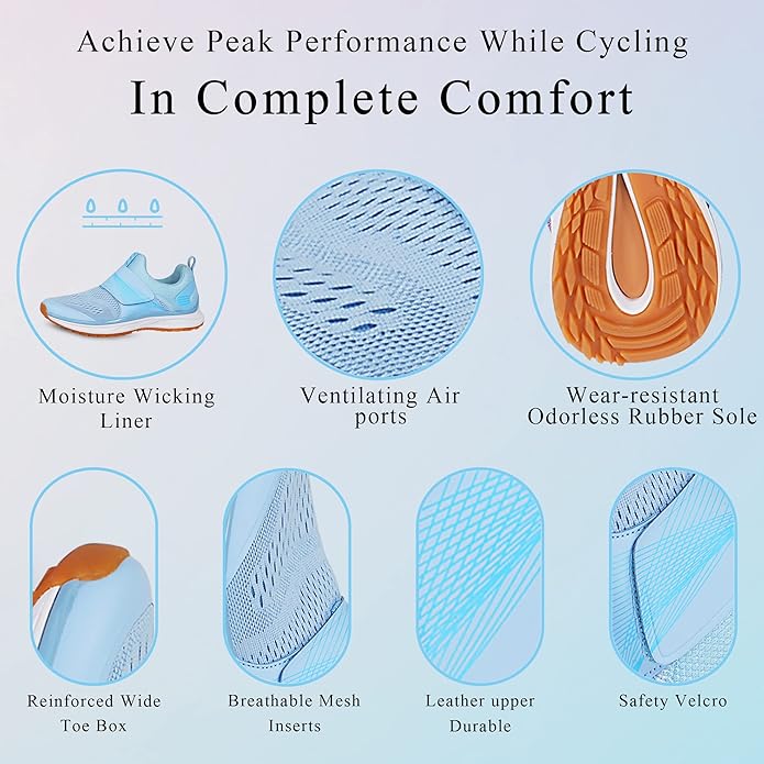 Women's Indoor Cycling Shoes Breathable High Performance Indoor Outdoor Bike Shoes - SPD Compatible Cycle Shoes